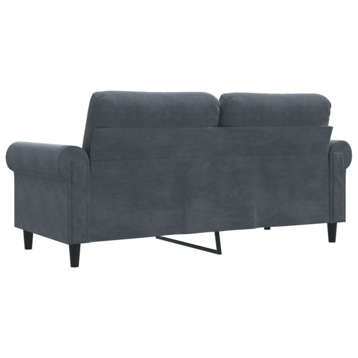 vidaXL Sofa 2-osobowa, ciemnoszary, 140 cm, tapicerowana aksamitem