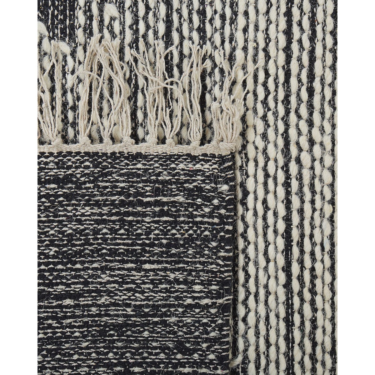 Dywan bawełniany 80 x 150 cm biało-czarny ARBAA