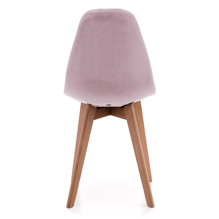 Krzesło tapicerowane skandynawskie welur VEGAS różowy
