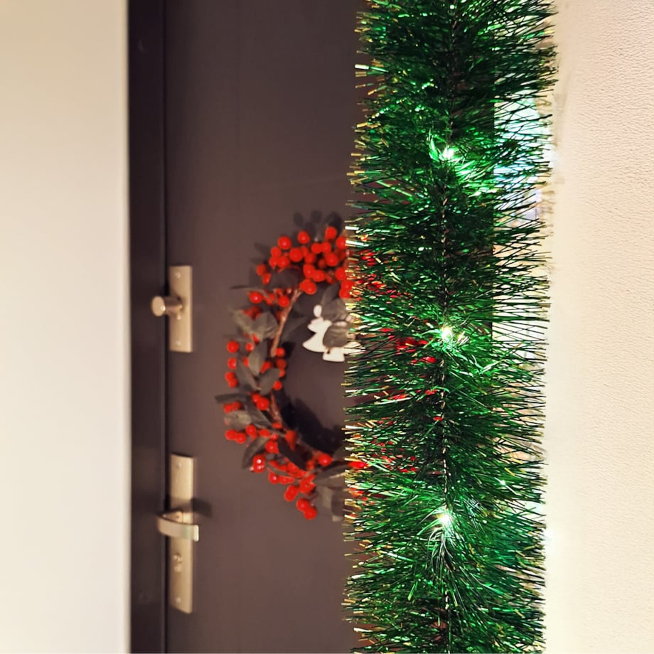 Łańcuch Led Choinkowy Zielony Na Baterie Świąteczny Na Choinkę 6 Metrów