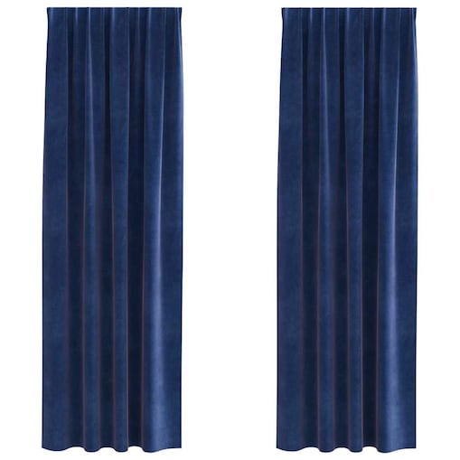vidaXL Zasłony z zasłonami 2 pcs granatowy 140 x 225 cm Aksamit