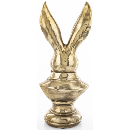 Figurka - duże popiersie królika 48x21x16 cm TORACE - na okrągłej podstawie złoty