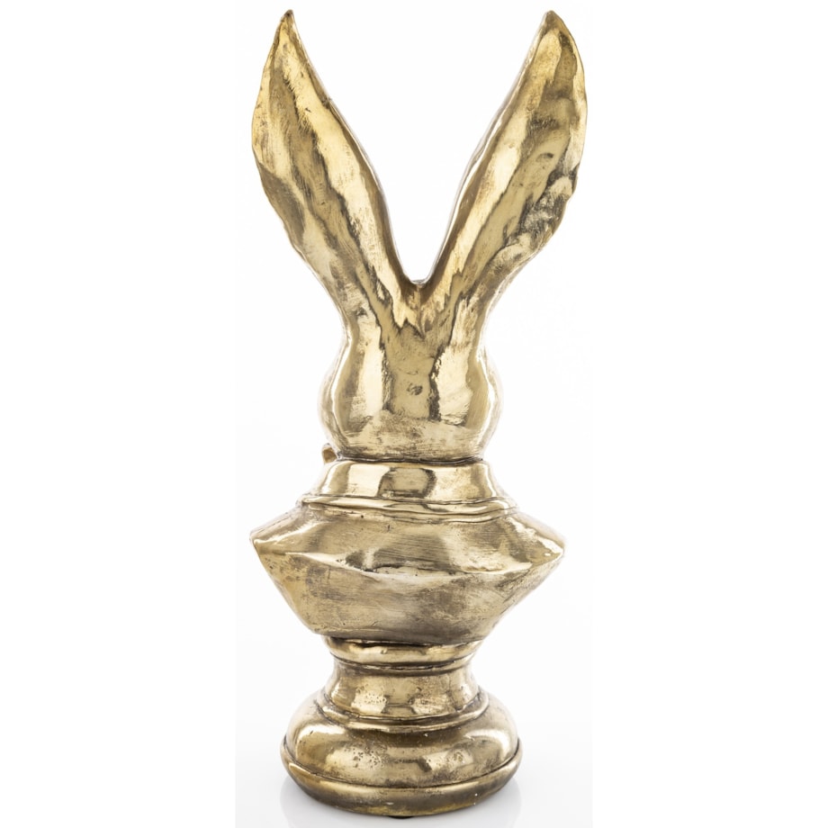 Figurka - duże popiersie królika 48x21x16 cm TORACE - na okrągłej podstawie złoty