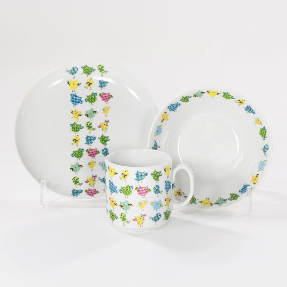 Zestaw dziecięcy dla 1 osoby 3 el. Sowy G376