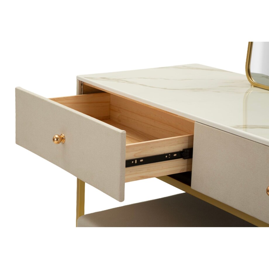 Toaletka Luxury Dressin, zestaw 3 szt., 120 x 45 x 75 cm, konsola do makijażu, wielokolorowy, Mauro Ferretti