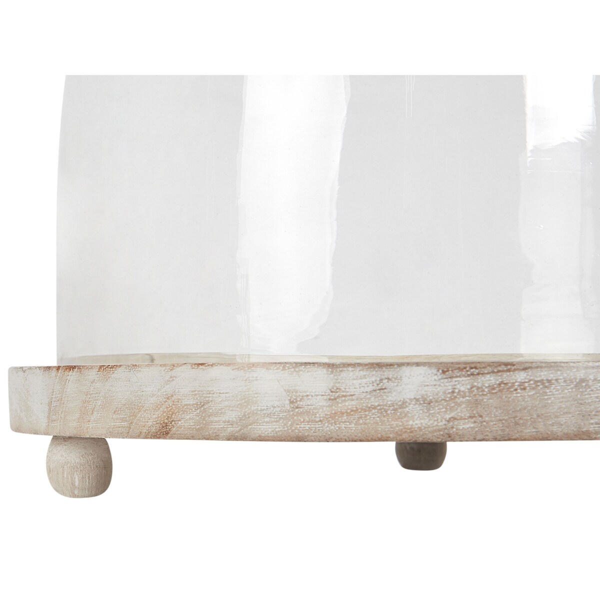 Patera ze szklanym kloszem drewno mango jasne FAJUM