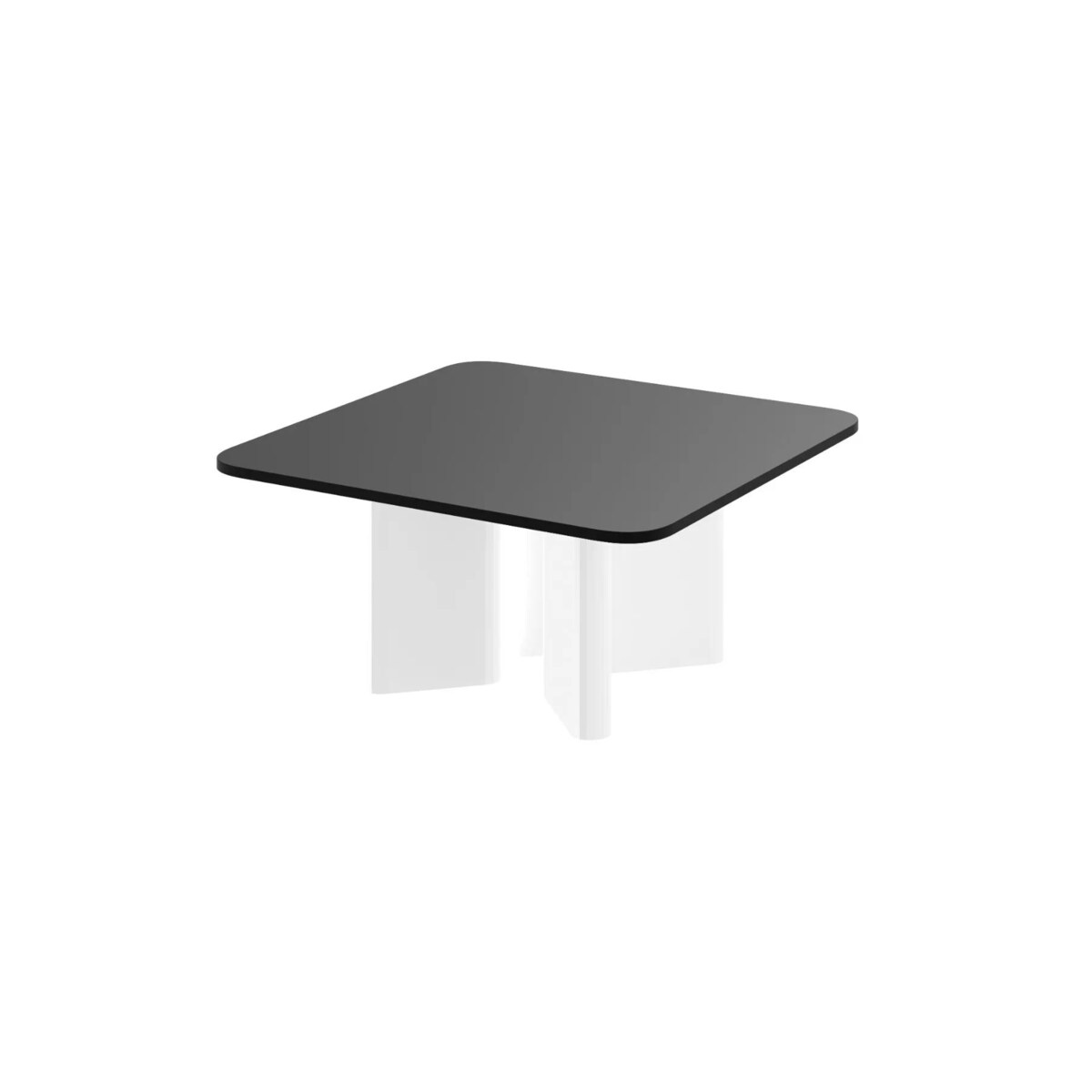 Stolik kawowy DIVERSO 80x80 czarny mat/biały mat