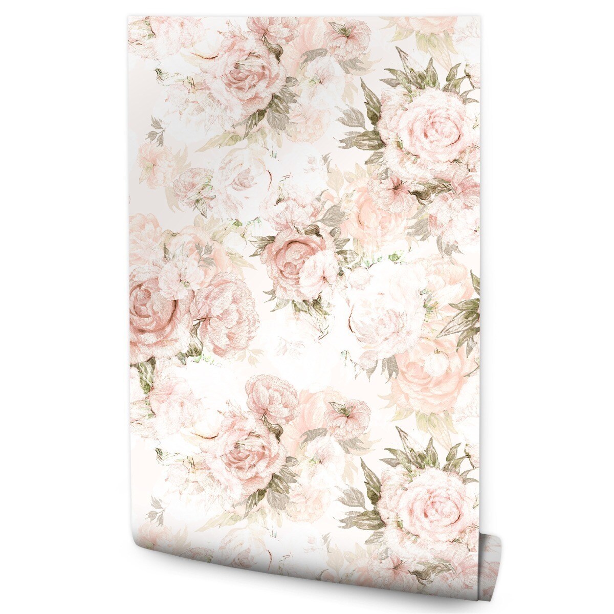 Tapeta Do Sypialni Pastelowe PIWONIE Kwiaty Liście