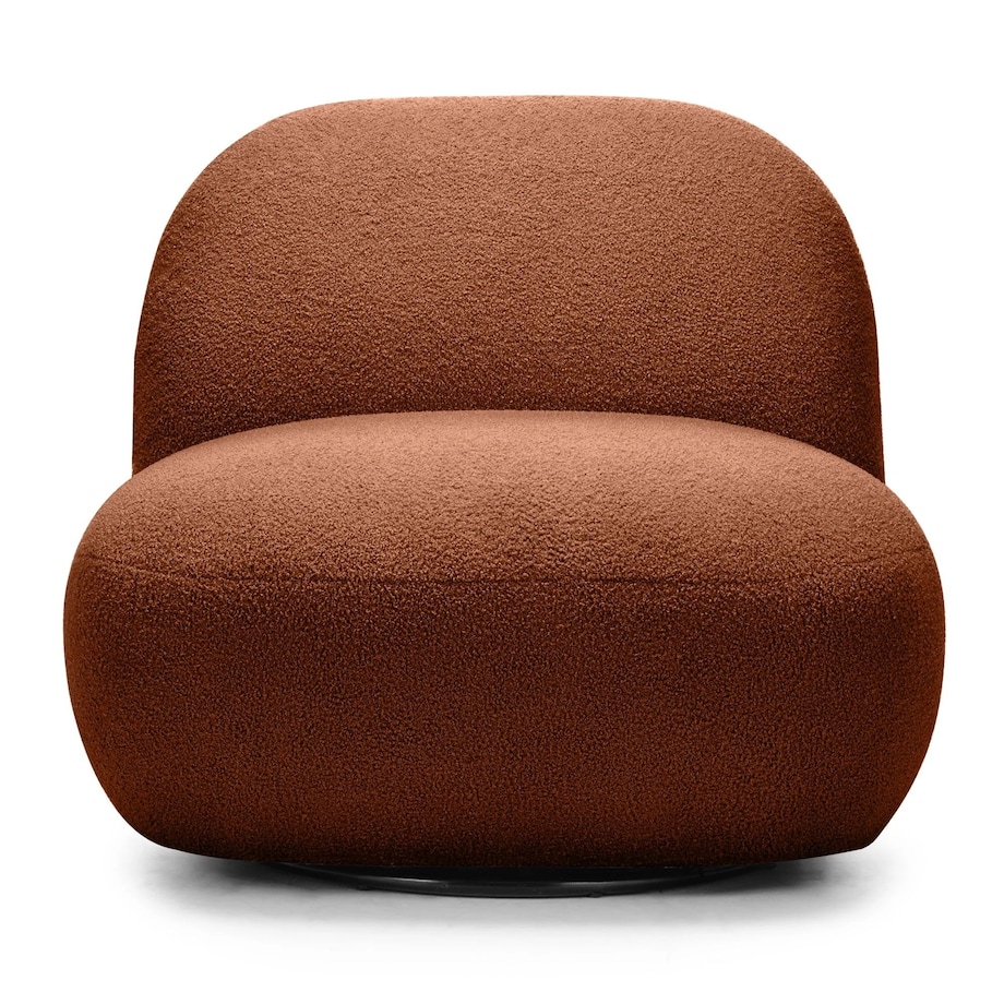 Fotel obrotowy 73x85x85 cm TENNO-3 bouclé miedziany