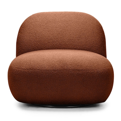 Fotel obrotowy 73x85x85 cm TENNO-3 bouclé miedziany