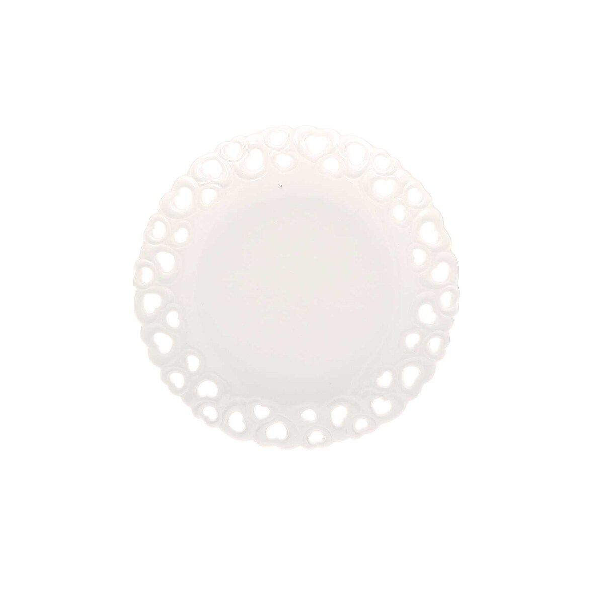 Zdobiony talerz Valentino - Biały, 20 cm