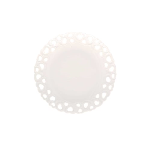 Zdobiony talerz Valentino - Biały, 20 cm