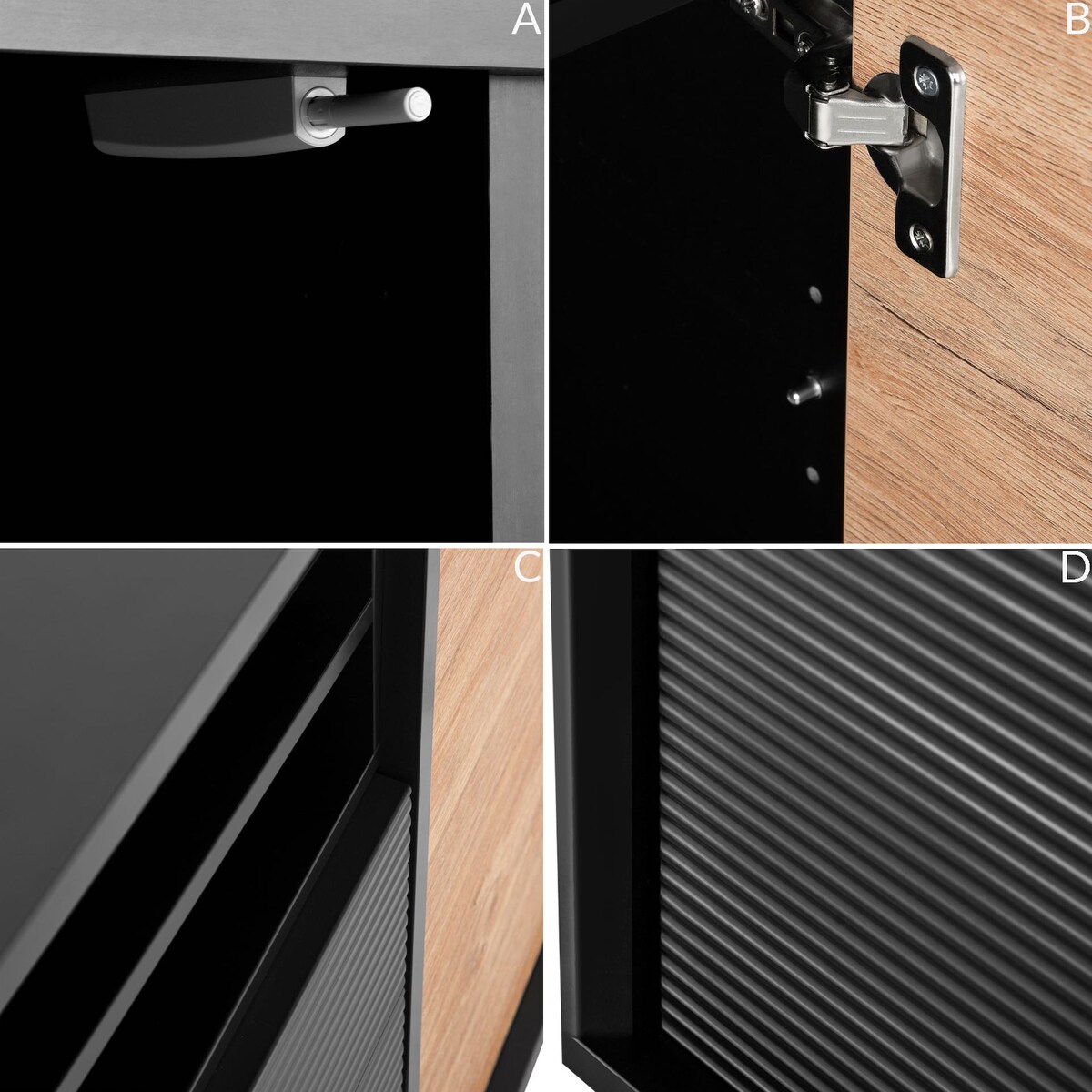 KONSIMO LOFTY Komoda z ryflowanym frontem