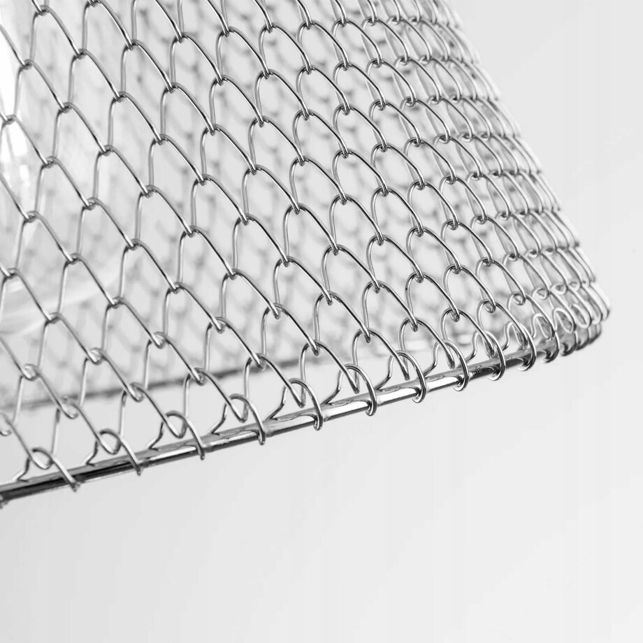 Lampa Sufitowa Wisząca Metalowa Chrom Siatka