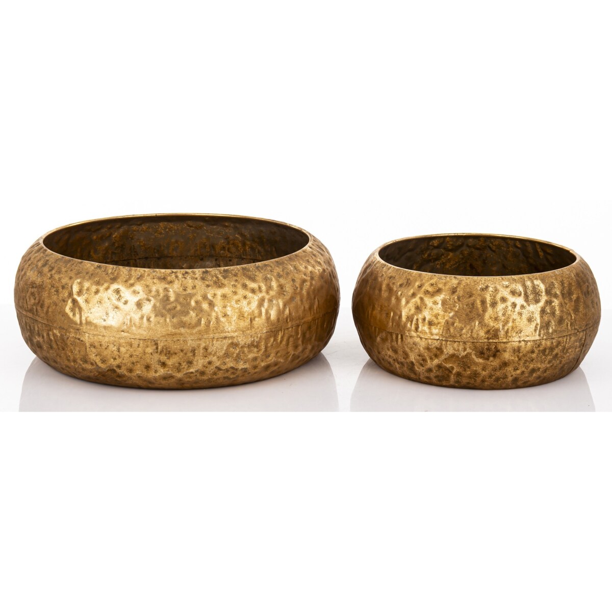 Osłonka metalowa 2 szt. 14x35 i 12,5x26 cm MERIDA złota