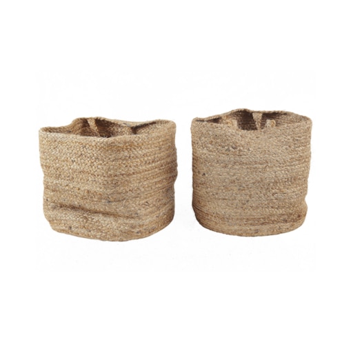 Zestaw 2 koszy jutowych beżowy KAELLA