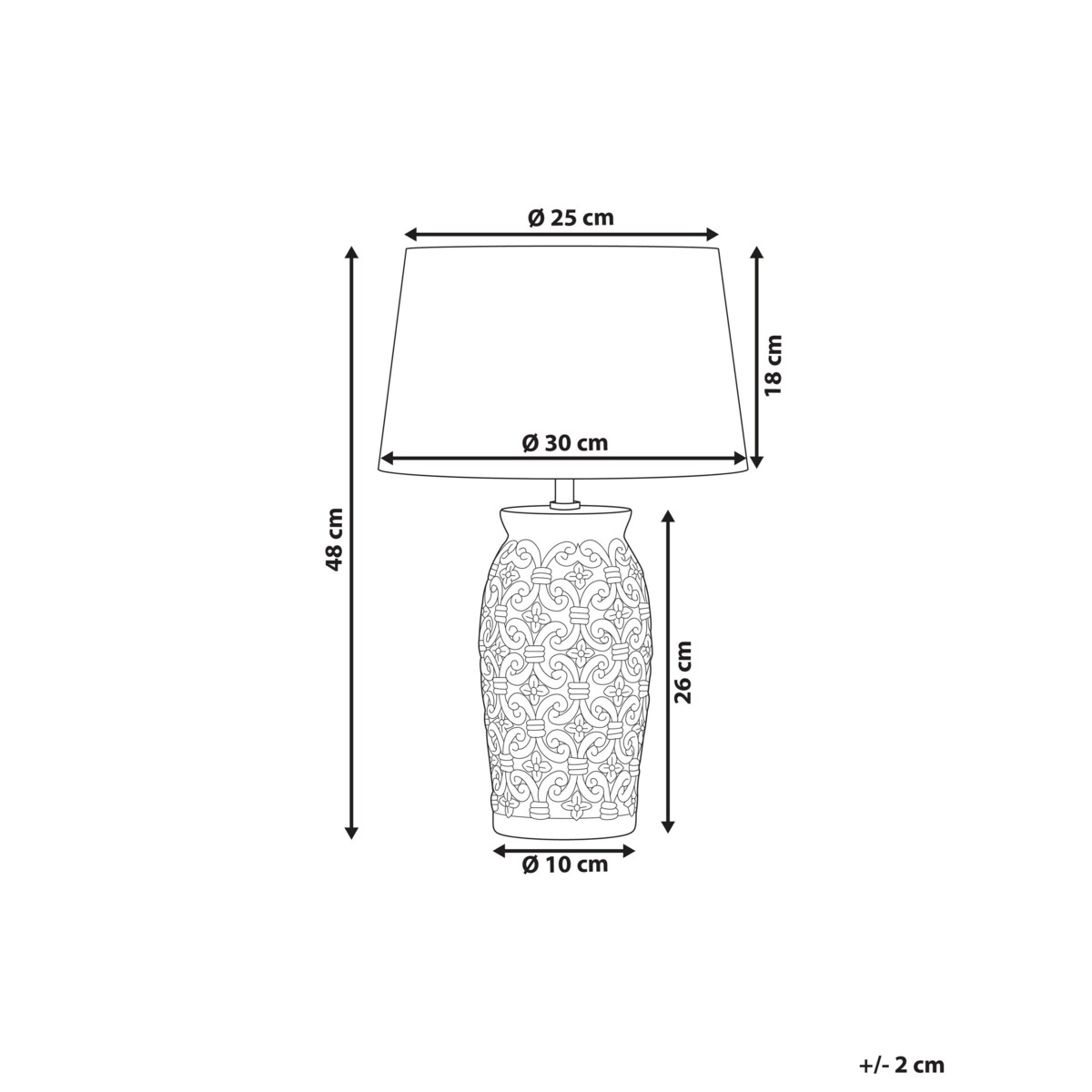 Lampa stołowa ceramiczna szara KHOPER