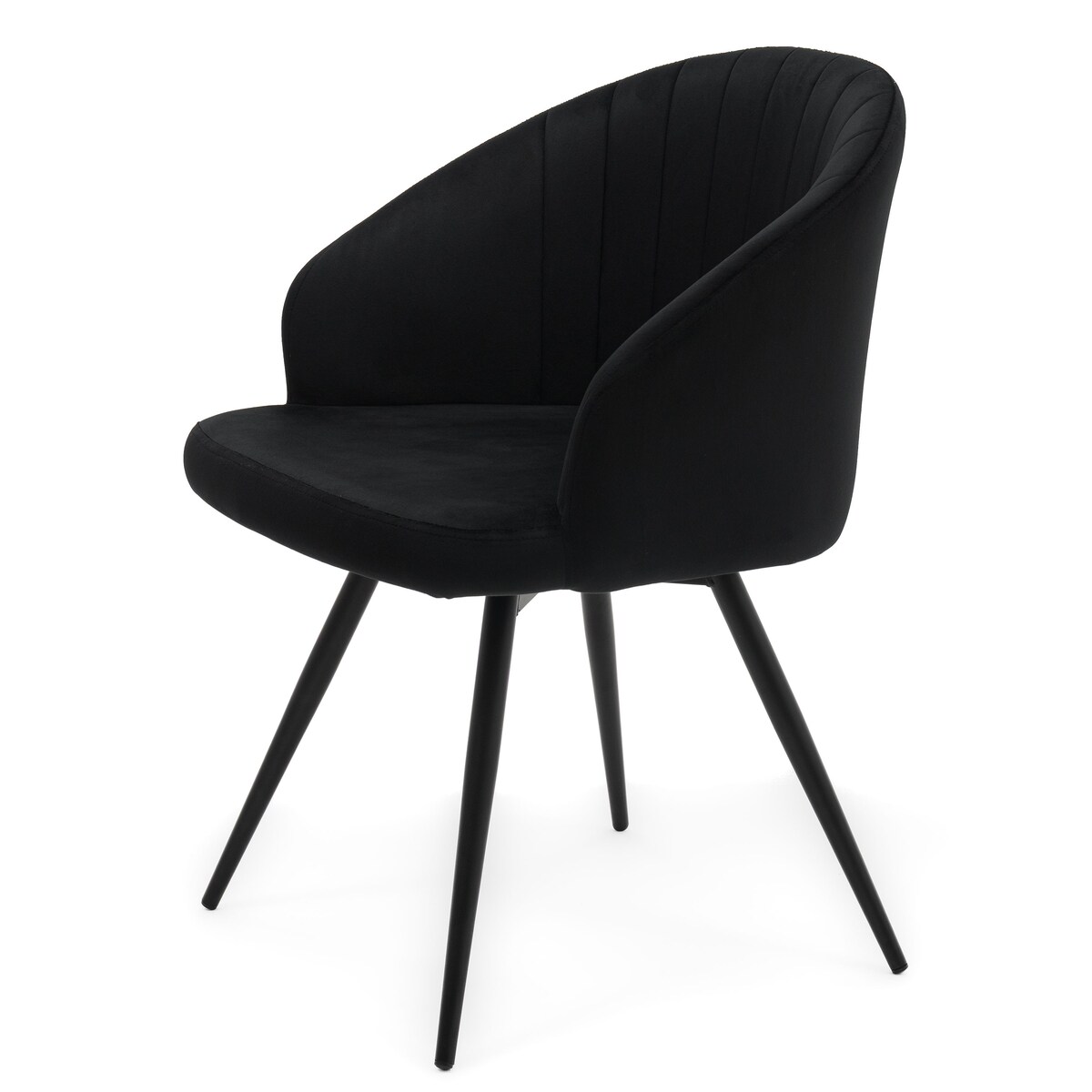 Krzesło tapicerowane obrotowe welurowe do salonu MODENA czarne