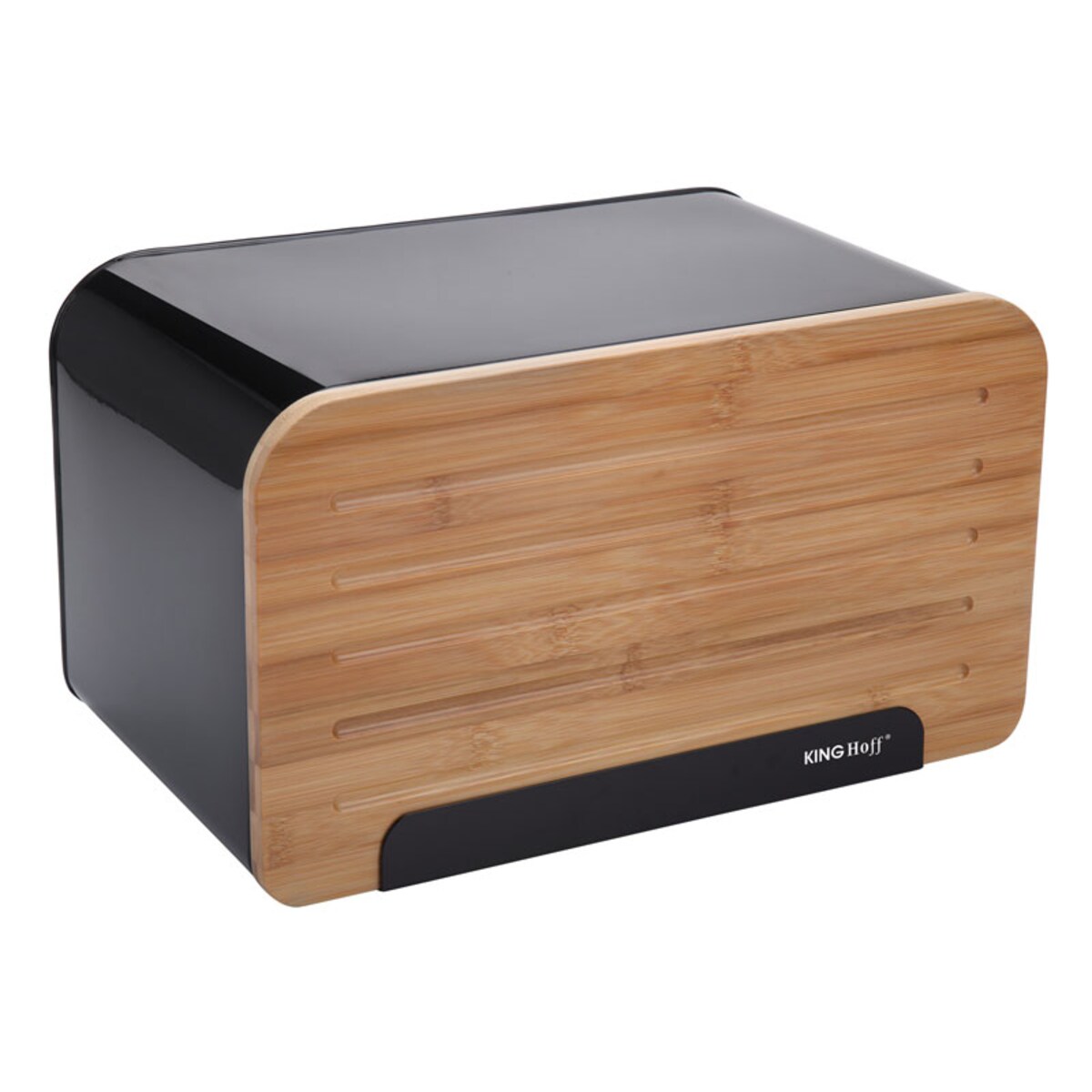 Chlebak stalowy z deską do krojenia czarny KINGHOFF