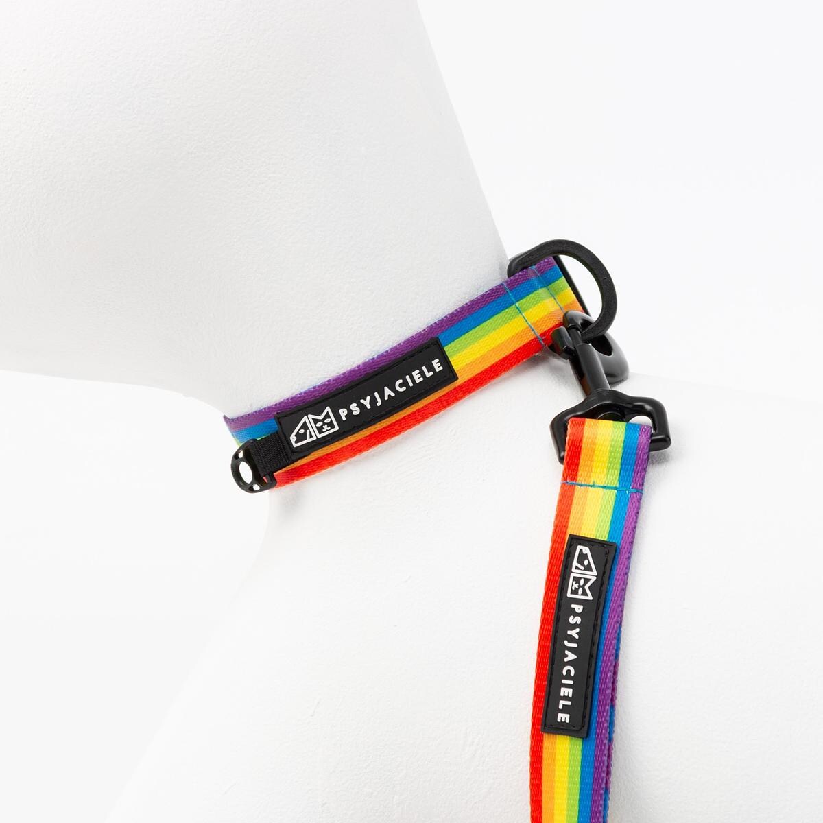 Obroża dla psa lub kota "Miłość, równość, gryzaki" - Szerokość taśmy: 38mm, Rozmiar: M