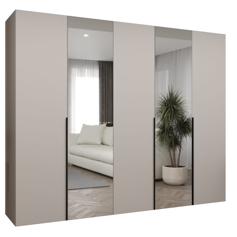 Szafa uchylna otwierana ALICANTE 2 250 wys. 202 cm Kaszmir + u. Czarny