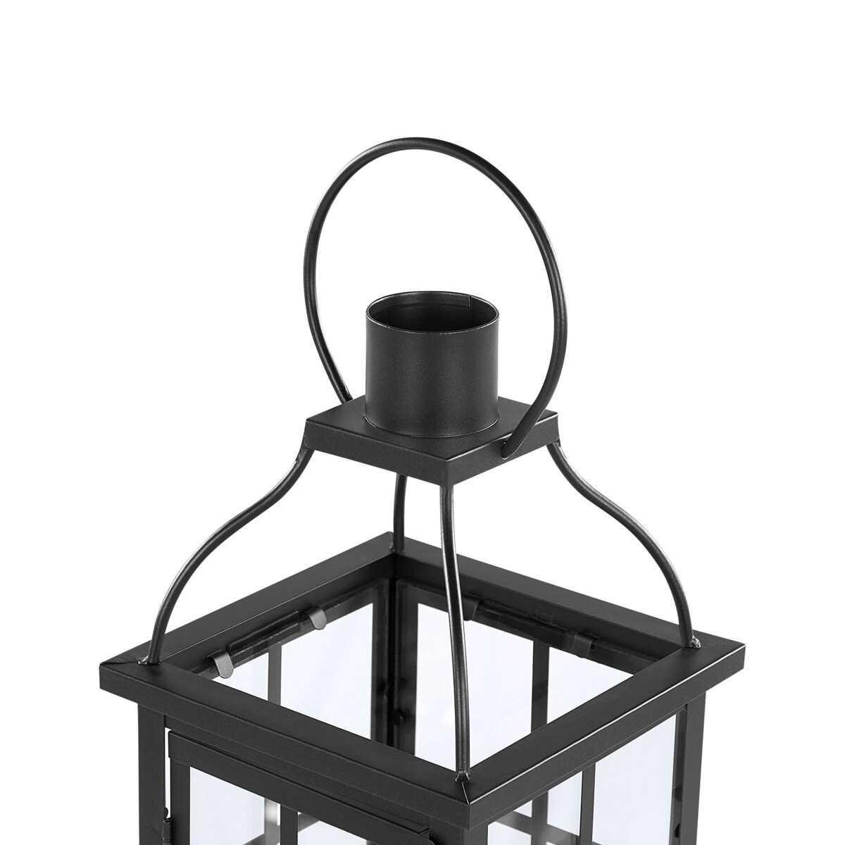 Lampion metalowy 45 cm czarny CLARA