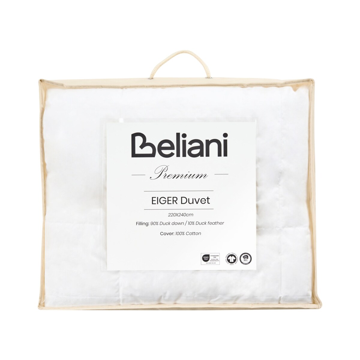 Kołdra ciepła EIGER Kacze pióra i puch 220 x 240 cm