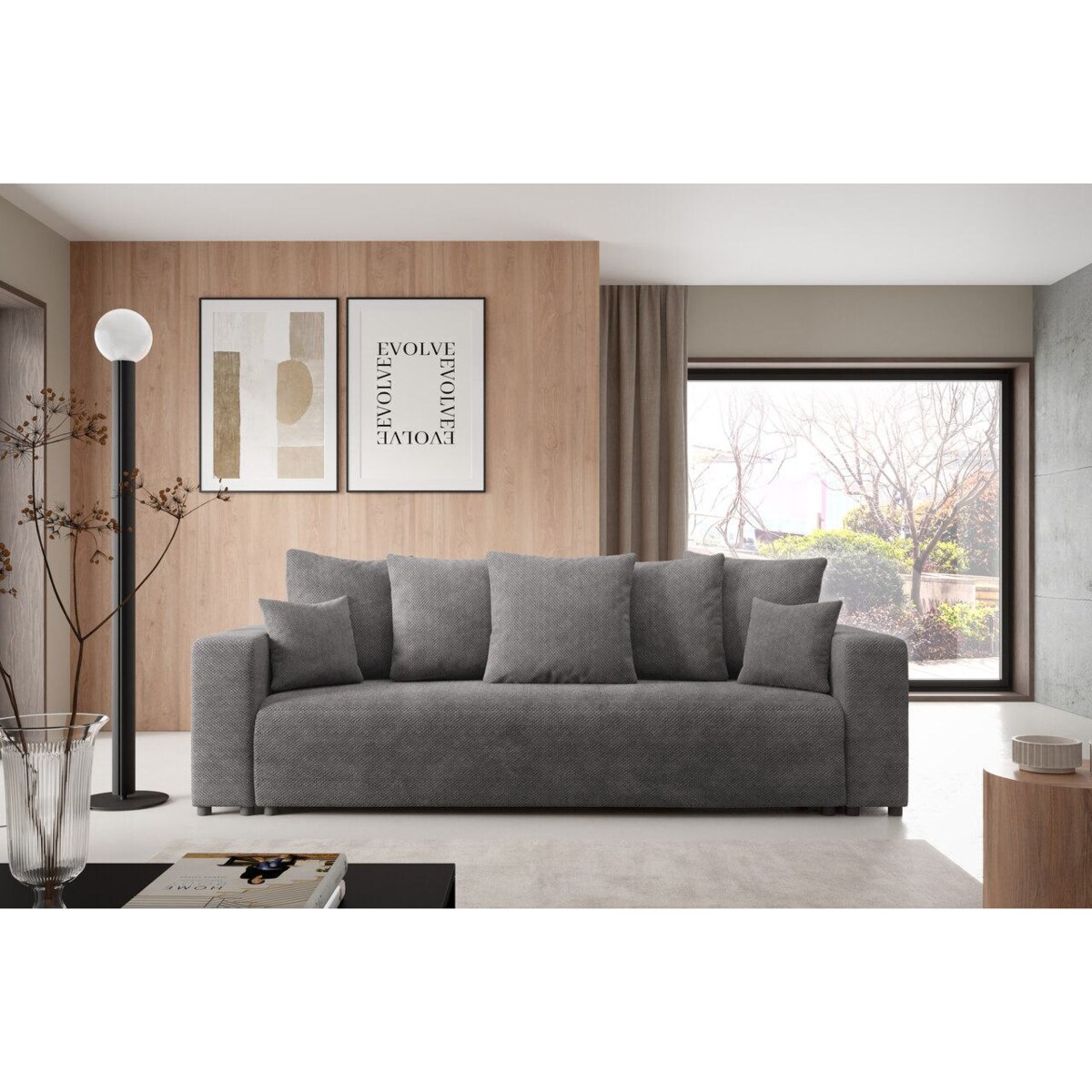 Kanapa EVORA z pojemnikiem tkanina miękki plusz Kolor: Onega 07