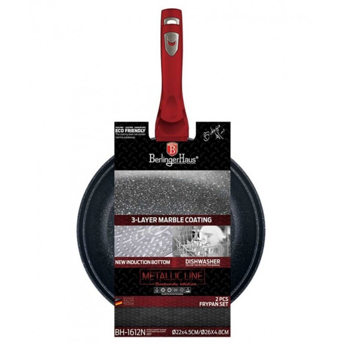 Zestaw 2 Patelni Granitowych Berlinger Haus Bh-1612 Burgundy