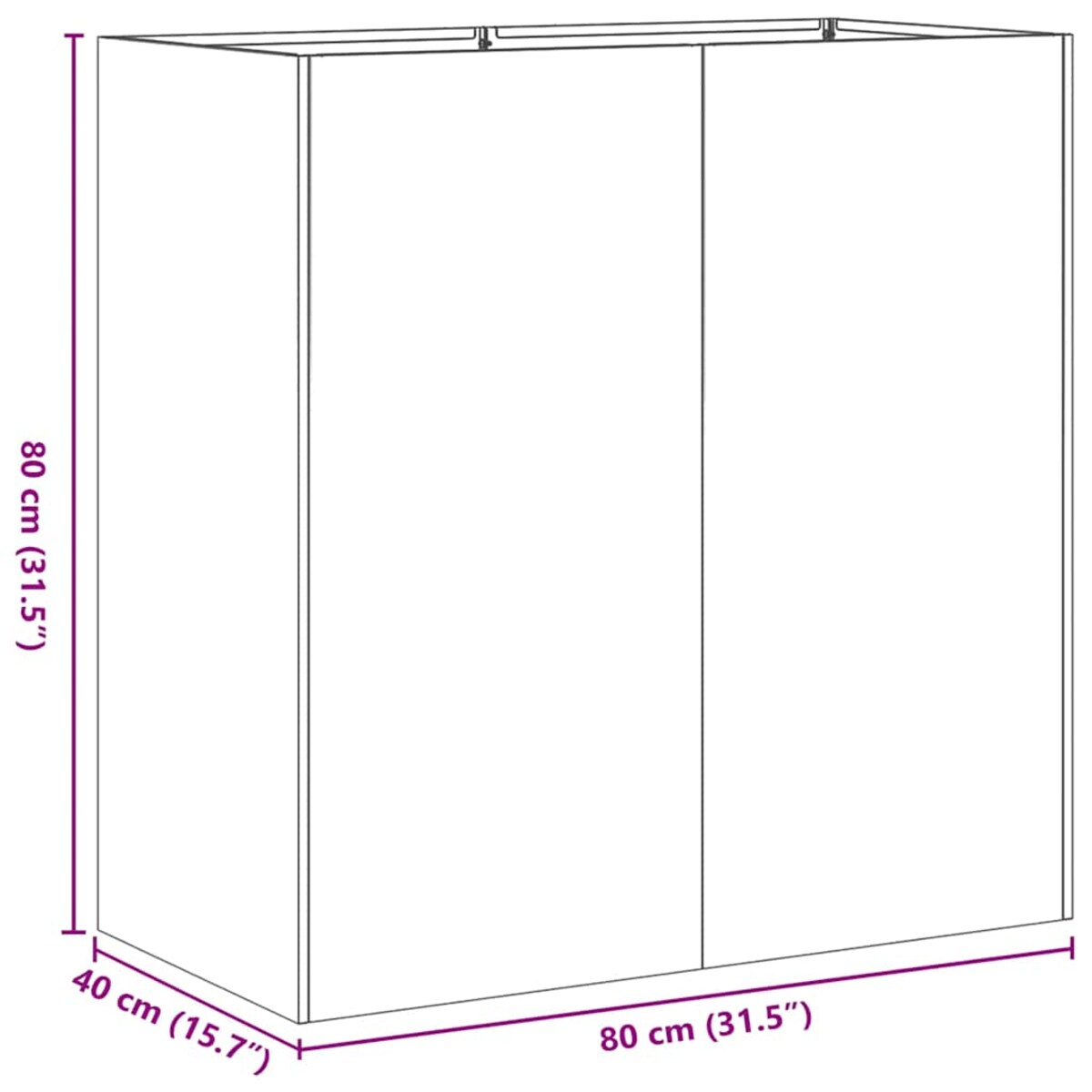 vidaXL Doniczka 80x40x80 cm Stal nierdzewna