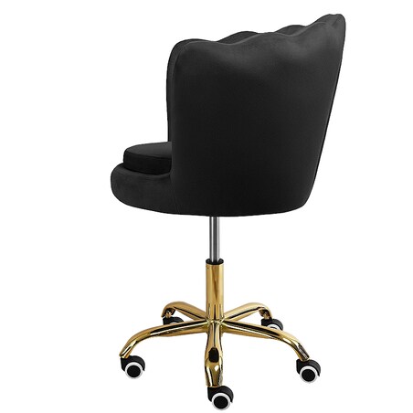 Fotel obrotowy krzesło muszelka welurowy do biurka toaletki czarny shell