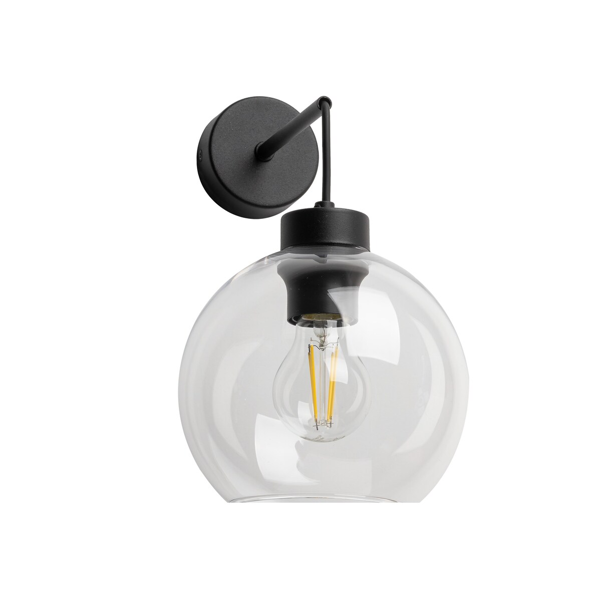 Kinkiet ścienny TK Lighting CUBUS Transparent 10245 czarny E27 nowoczesny