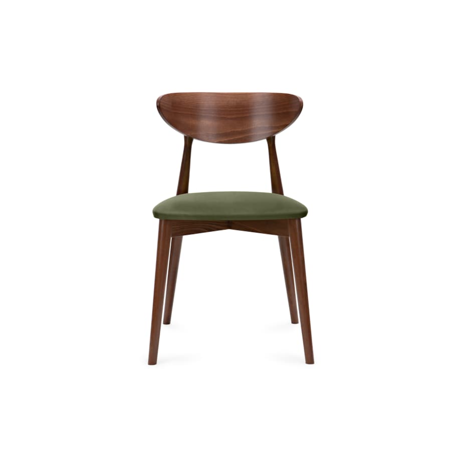 KONSIMO RABI drewniane krzesła 2 sztuki orzech zielony welur