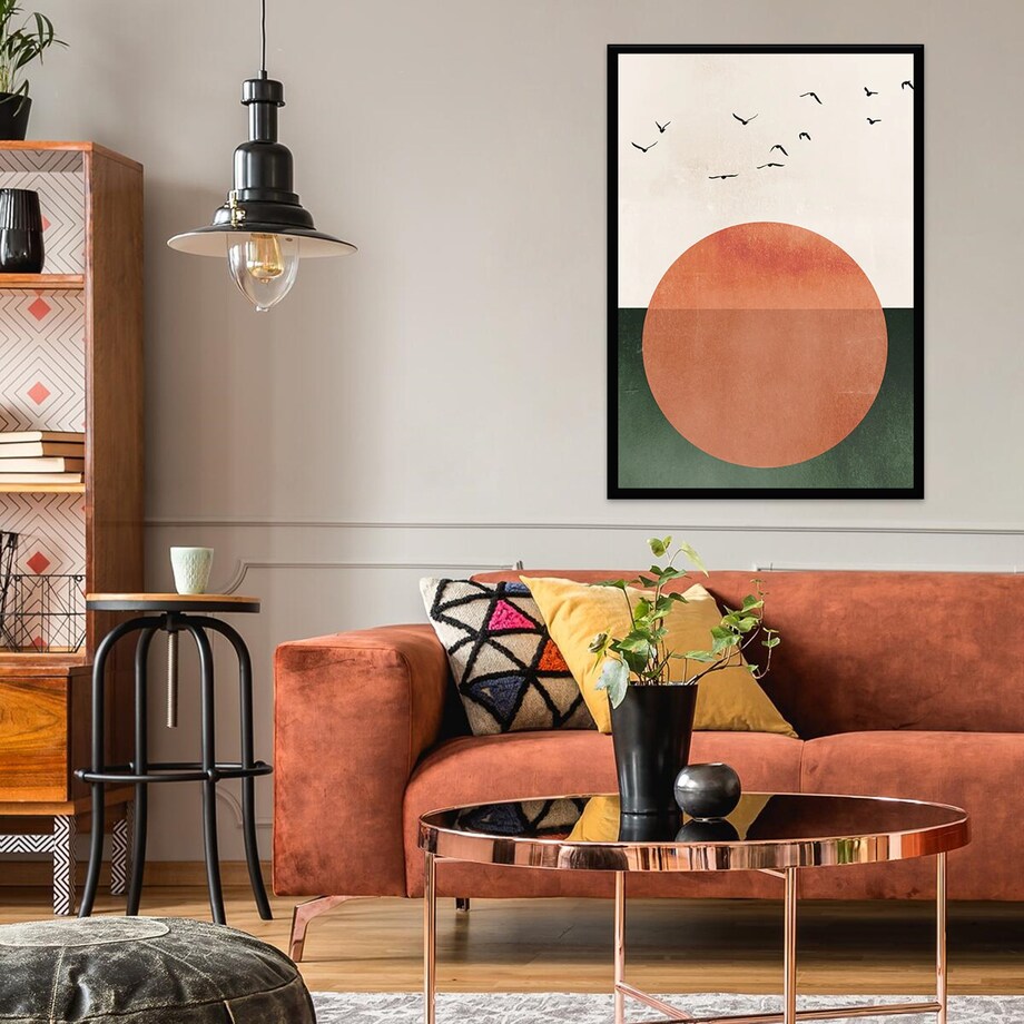 Poster Story, Plakat, Obraz - Minimalistyczne Pomarańczowe Słońce, wymiary 50 x 70 cm