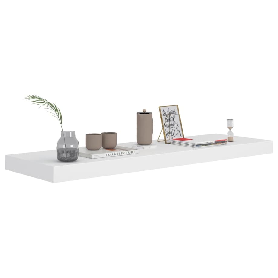 vidaXL Półka ścienna, biała, 80x23,5x3,8 cm, MDF
