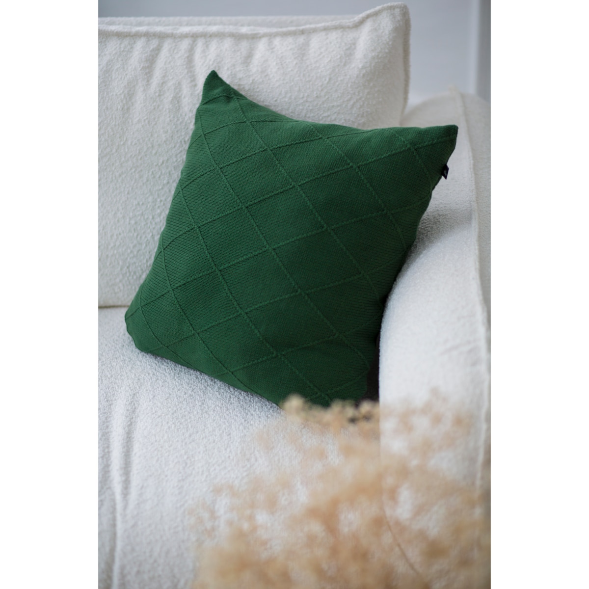Poszewka romby kwadratowa zielona, 50 x 50 cm, La Manta