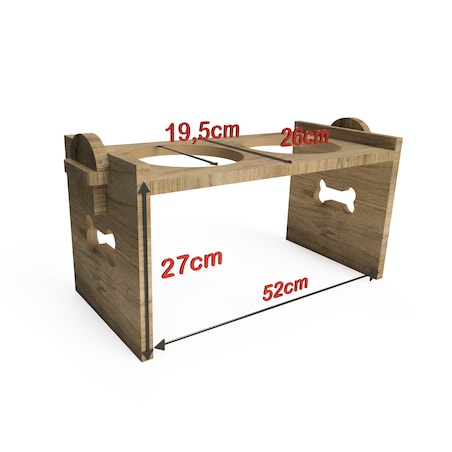 Miska dla psa na stojaku drewnianym XXL