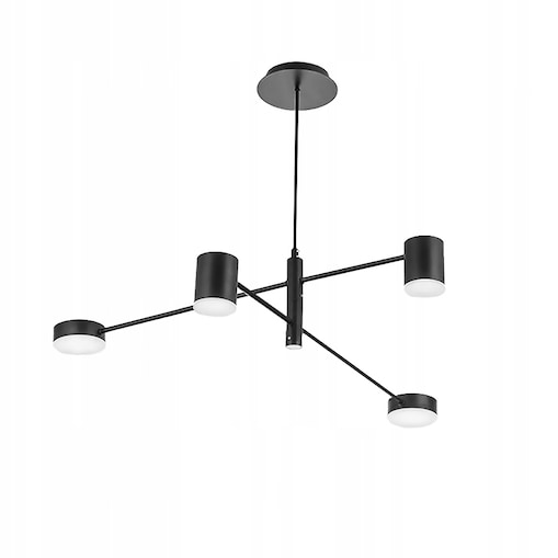 Lampa Sufitowa Nowoczesna Czarna 4-Ramienna Led
