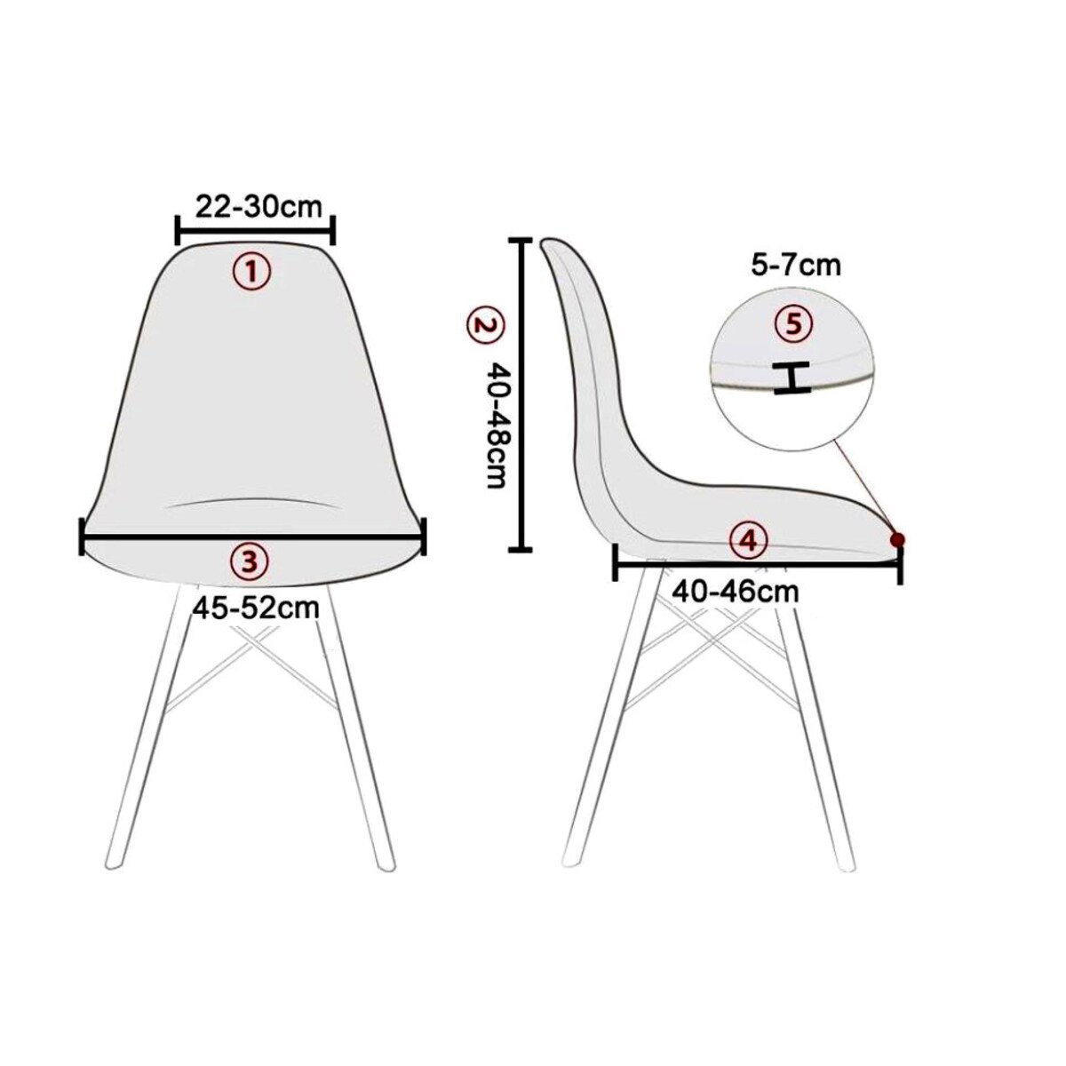 POKROWIEC NA KRZESŁO SKANDYNAWSKIE GRANATOWY WELUR ELASTYCZNY [21EB]
