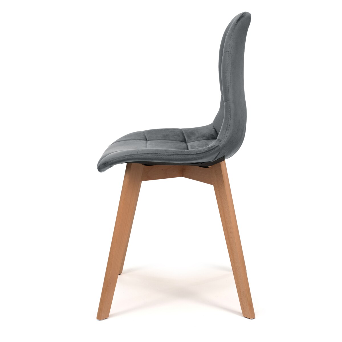 Krzesło tapicerowane skandynawskie welur VEGAS szary