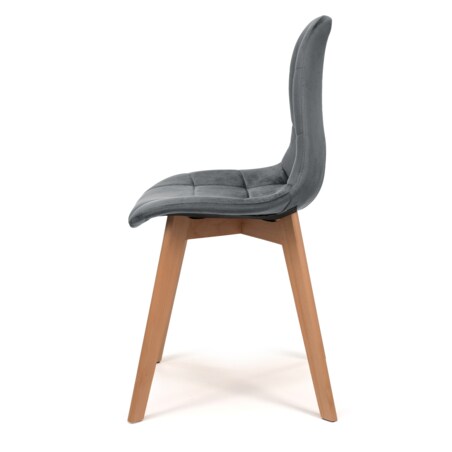 Krzesło tapicerowane skandynawskie welur VEGAS szary
