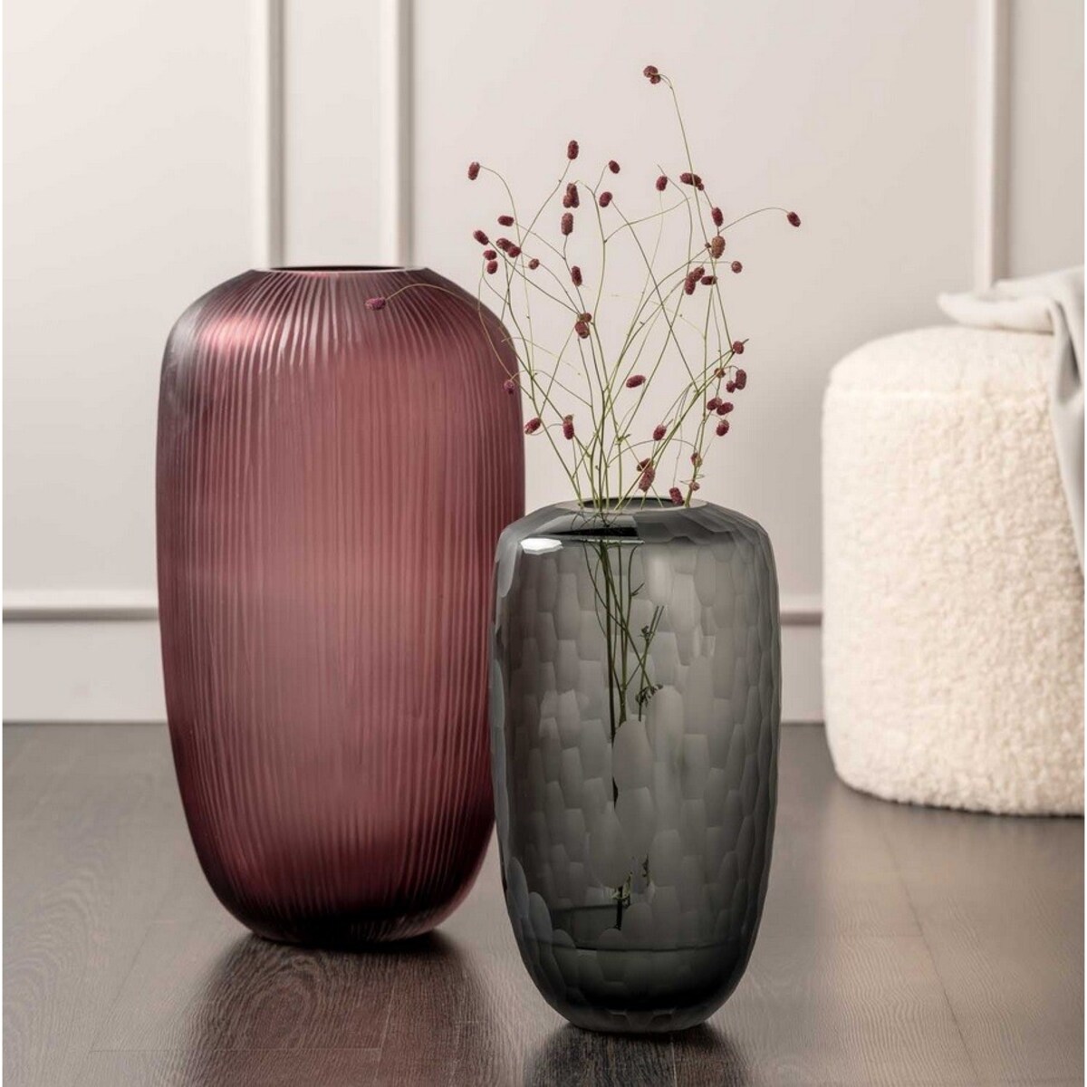 Wazon szklany 50 cm jagodowy BELLAGIO - Leonardo