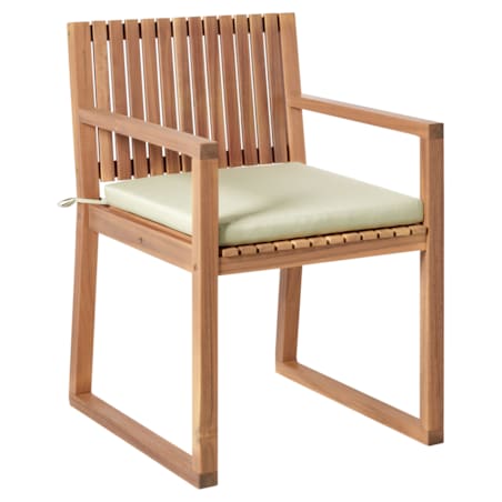 Zestaw 2 krzeseł ogrodowych z poduszkami SASSARI PREMIUM Certyfikowane drewno akacjowe Jasnozielony