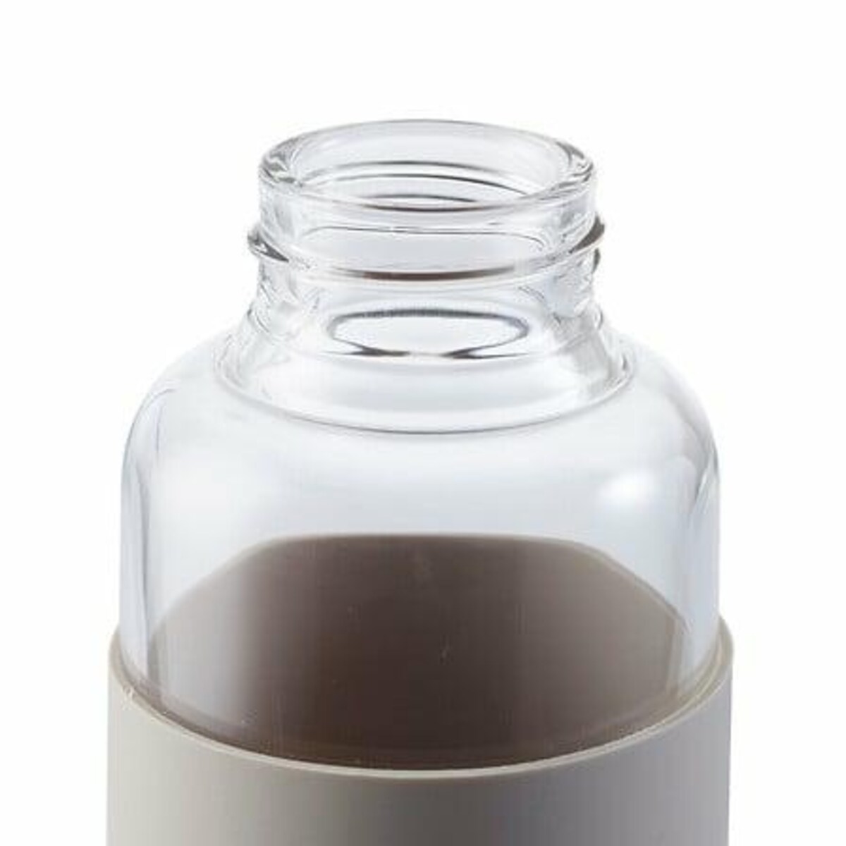 BUTELKA SZKLANA 0,5L beżowa Z POKROWCEM silikonowym