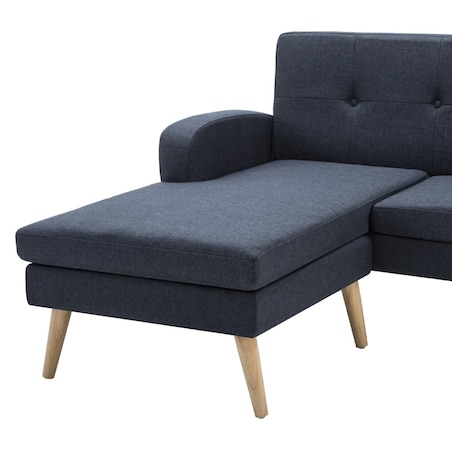 vidaXL Sofa w kształcie L, obita tkaniną, 186x136x79 cm, ciemnoszara