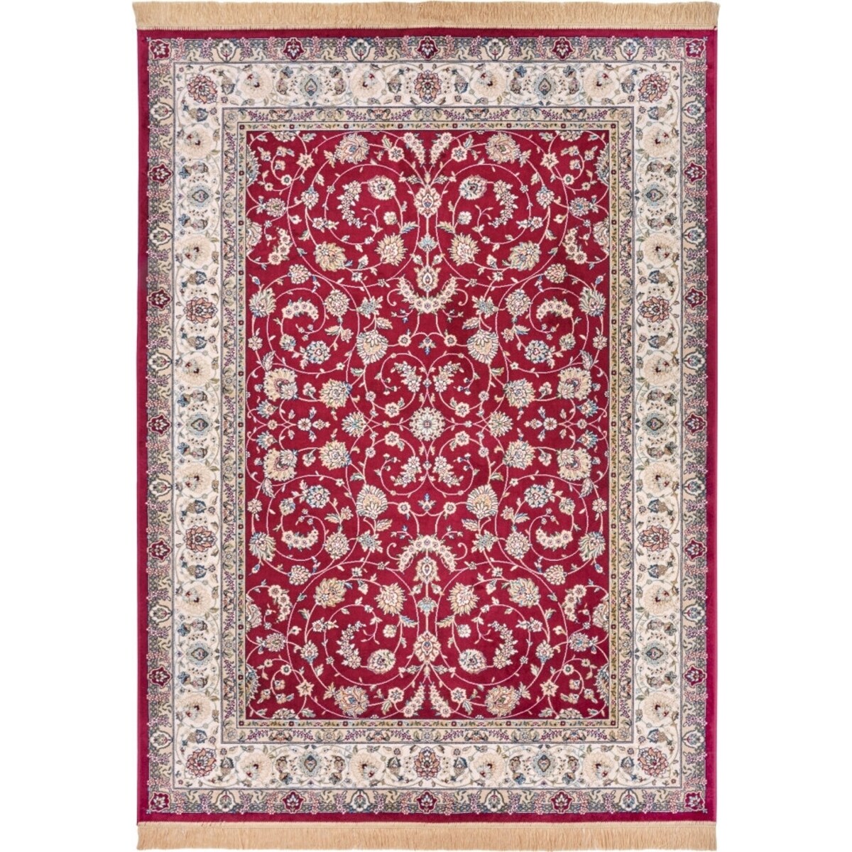 Dywan tradycyjny do salonu 135x195cm,klasyczny kremowo czerwony