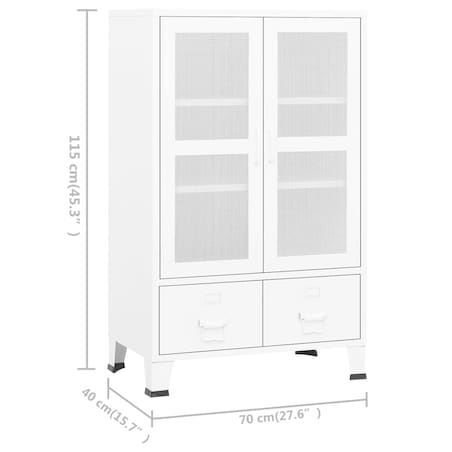 vidaXL Szafka w stylu industrialnym, biała, 70x40x115 cm, metalowa