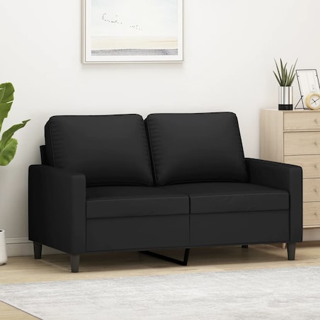 vidaXL Sofa 2-osobowa, czarna, 120 cm, tapicerowana aksamitem