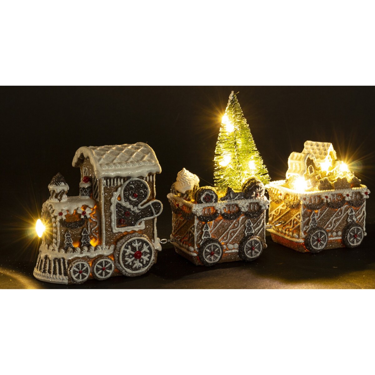 Dekoracja - pociąg piernikowy LED 19x45x10,5 cm TRENA