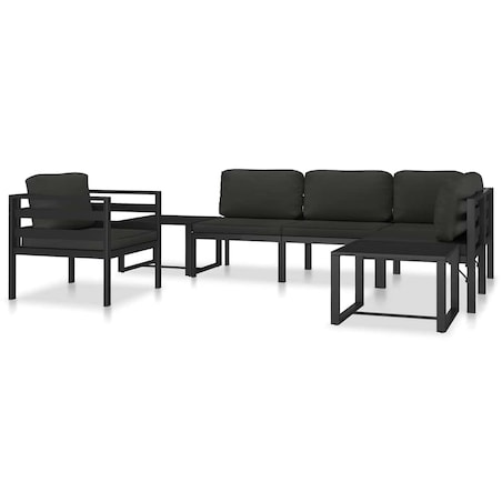 vidaXL Fotel z poduszkami, aluminium, antracytowy